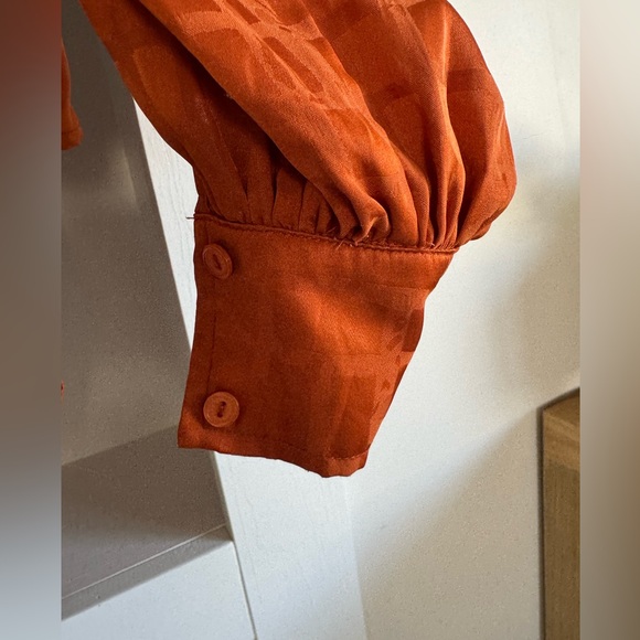 Simons Burnt Orange Crop Top Blouse - Picture 5 of 8